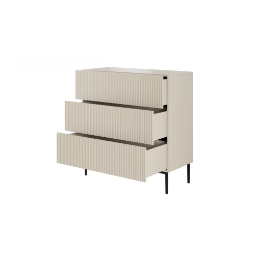 Komoda z szufladami Nicole 100 cm - kaszmir / czarne nóżki